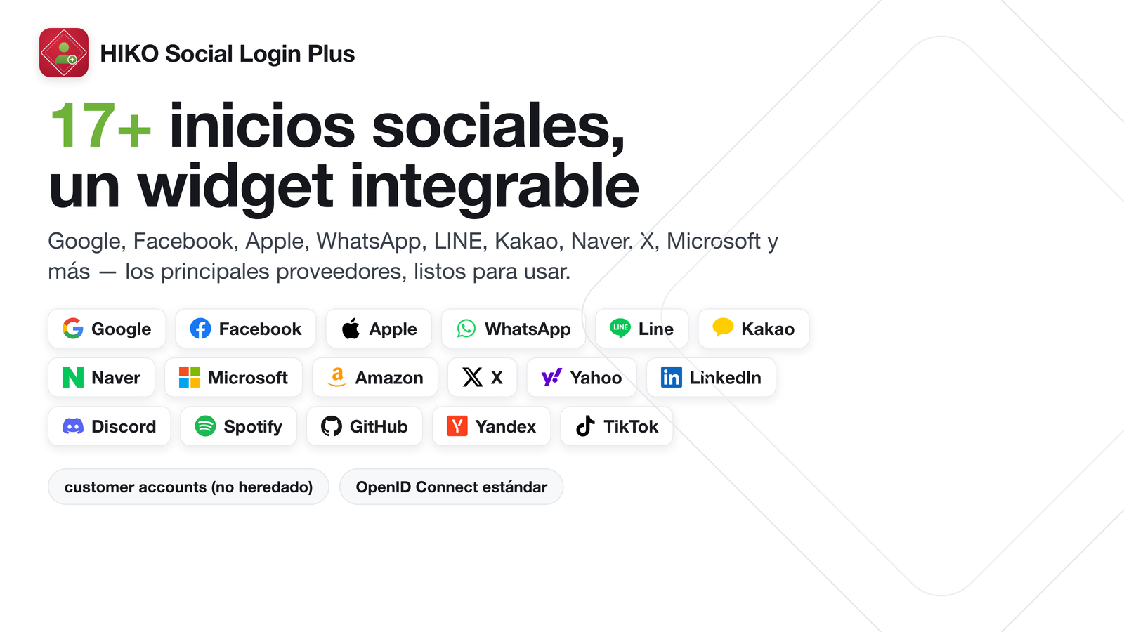 Ventana de inicio de sesión con más de 17 proveedores sociales